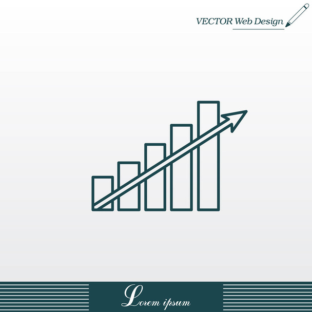 Gráfico de crecimiento icono plano
 - Vector, imagen