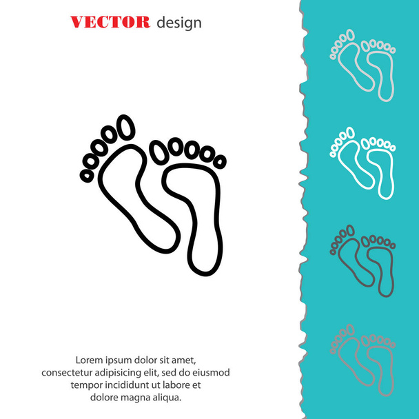 Lábnyom pókháló ikon - Vektor, kép