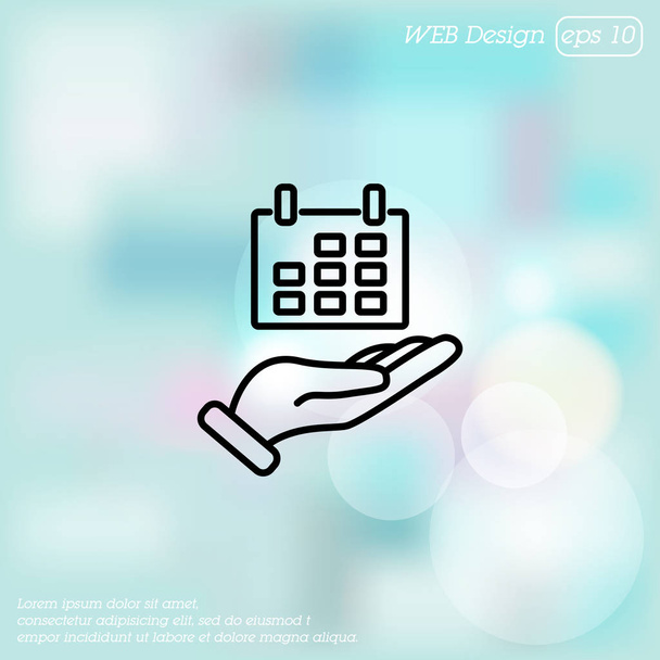 Icono de calendario en línea de mano
 - Vector, imagen