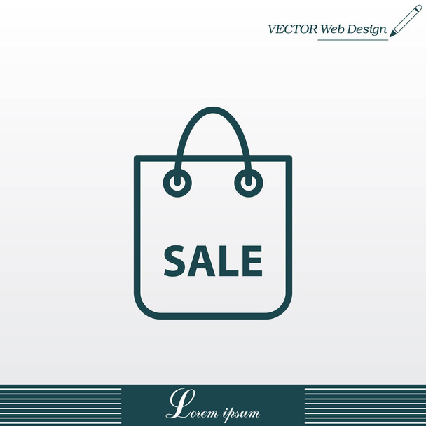 bolsa de compras icono plano  - Vector, imagen