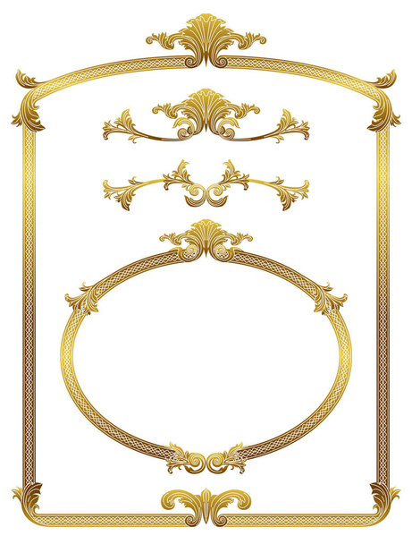 古典的なゴールド フレーム装飾 - ベクター画像