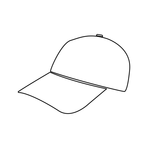 Baseballmütze schwarze Farbe Pfad Symbol . - Vektor, Bild