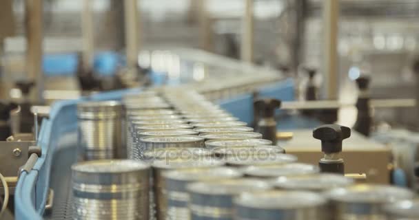 Canned food automated production line - Footage, Video