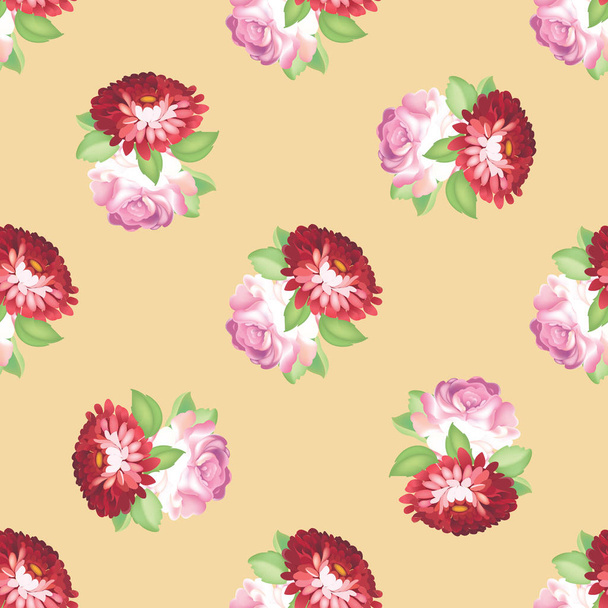 Seamless rose pattern. Vector illustration - Vetor, Imagem