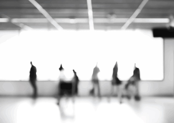 Sumea abstrakti tausta ihmisiä lentokentän terminaalin sisällä bl
 - Vektori, kuva