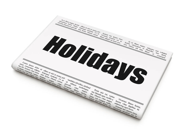 Holiday concept: newspaper headline Holidays - Фото, изображение