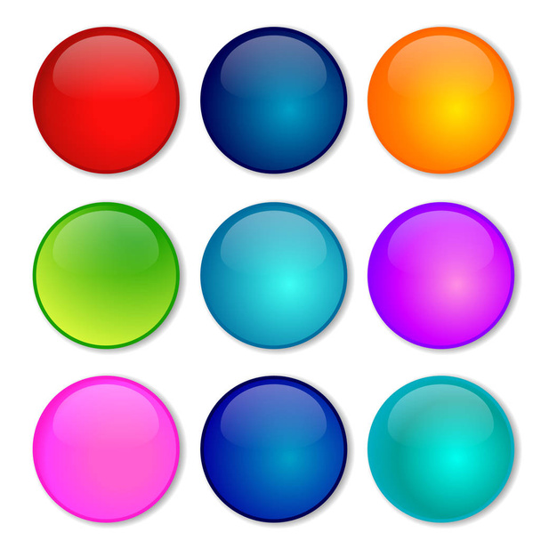 球の色の光沢と光沢のあるネットワーク アイコンのベクトル イラスト. - ベクター画像