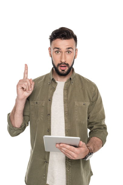 Hombre joven con tableta digital
 - Foto, Imagen