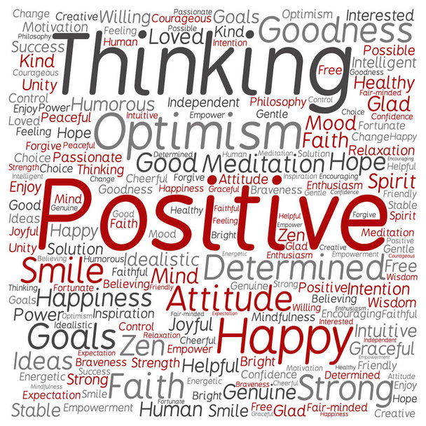Positive thinking square word cloud - Vector, Image