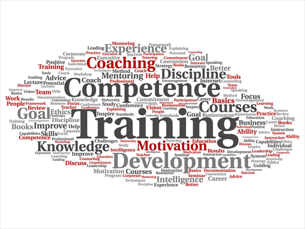 Tréning, coaching, vagy tanulás szó felhő - Vektor, kép