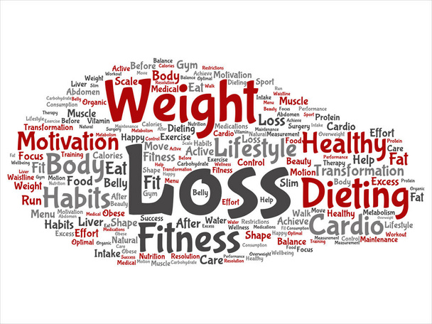 Gewichtsverlust Wortwolke - Vektor, Bild