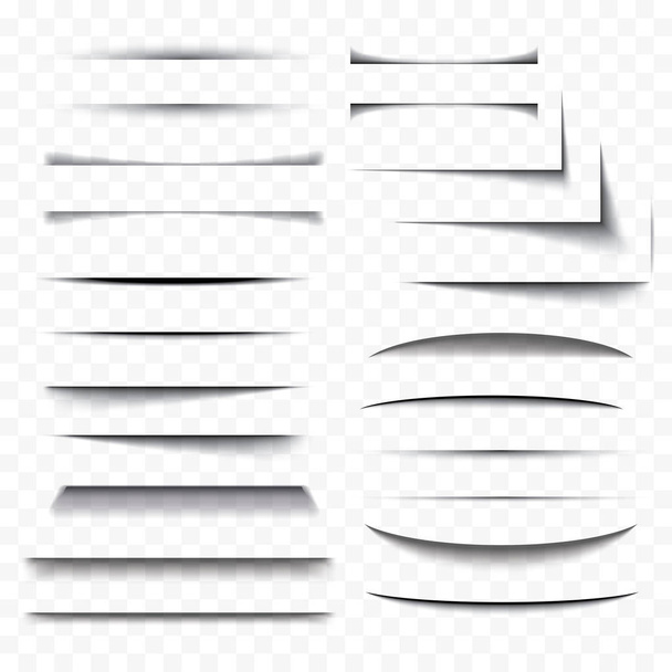 Реалистичный эффект тени бумаги набор прозрачных с мягкими краями
 - Вектор,изображение