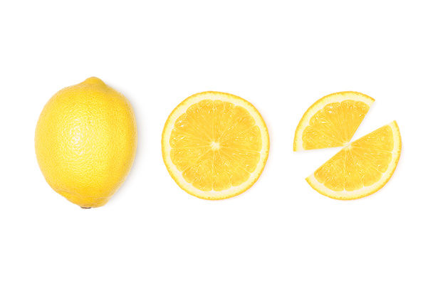 fresh lemon with slices - Foto, Imagem