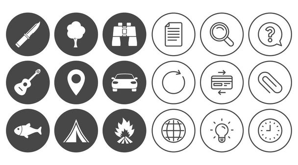 Camping and tourism icons - Vector, Image
