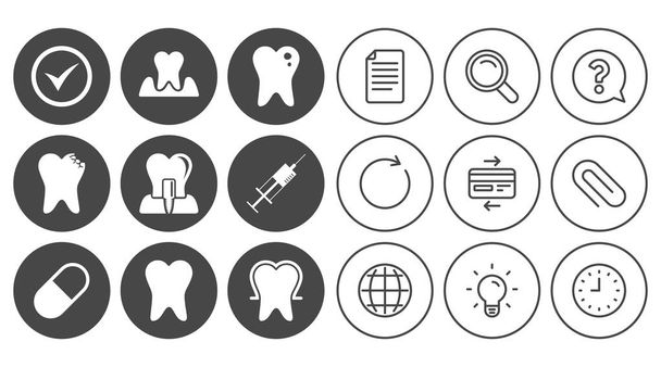 dental care icons - Διάνυσμα, εικόνα