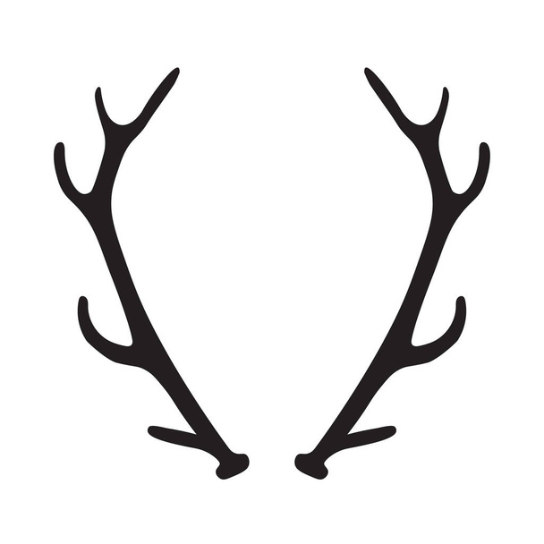 Чёрный силуэт оленьих рогов
 - Вектор,изображение