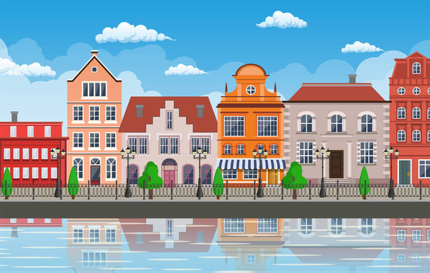 Small town street - Vector, Image