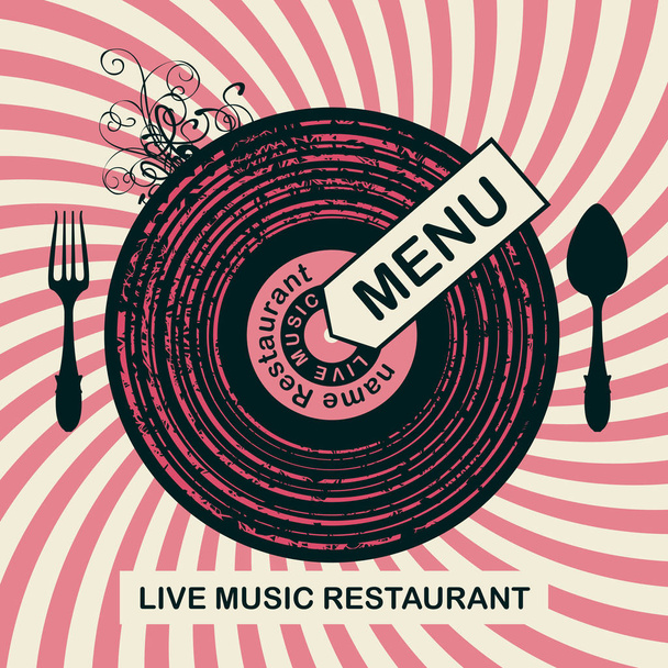 банер меню ресторану з живою музикою
 - Вектор, зображення