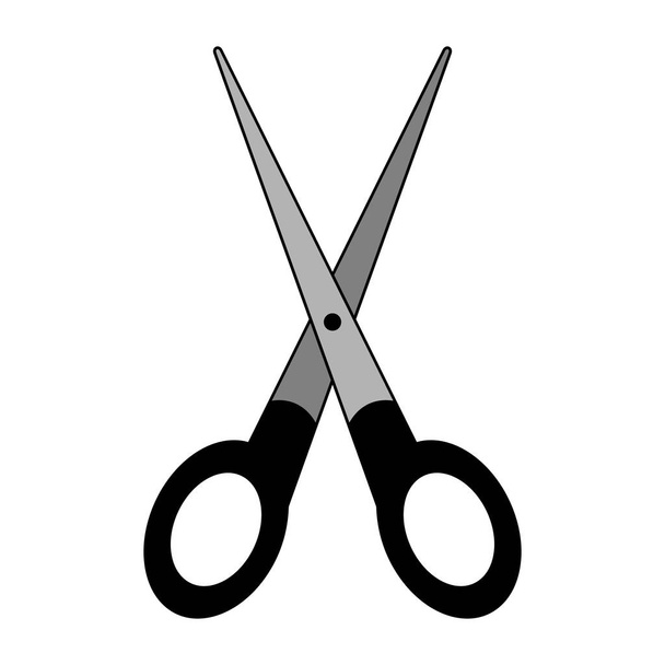 Black Office Scissors Isolated Vector Illustration - Vecteur, image