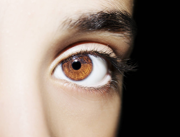 A beautiful insightful look woman's eye. Close up shot - Photo, Image
