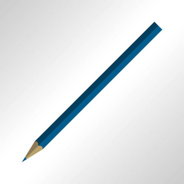 Szkoła niebieski ołówek na białym tle ilustracja - Zdjęcie, obraz