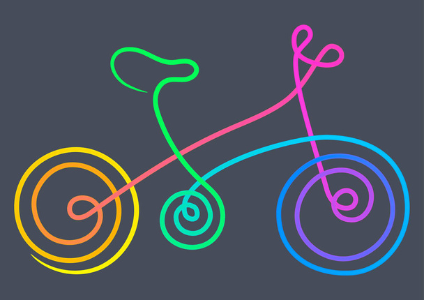 Fahrrad. Linienkunst-Symbol. Farbvektorabbildung. Sport  - Vektor, Bild