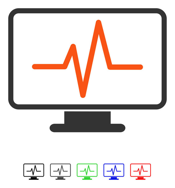 Pulse Monitoring Flat Icon - Vector, Imagen