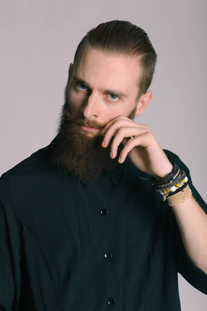 Hipster style bearded man - 写真・画像