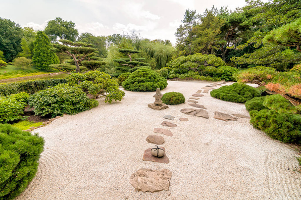 Ogród japoński, ogród botaniczny w Chicago, USA - Zdjęcie, obraz