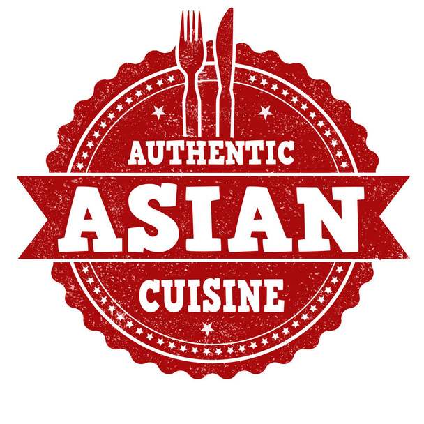 Panneau ou timbre de cuisine asiatique
 - Vecteur, image