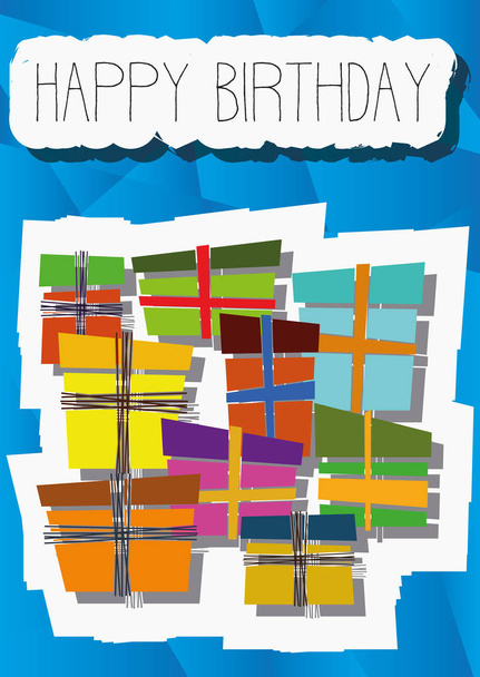 spielerische Illustration Geburtstagskarte Geschenk - Vektor, Bild