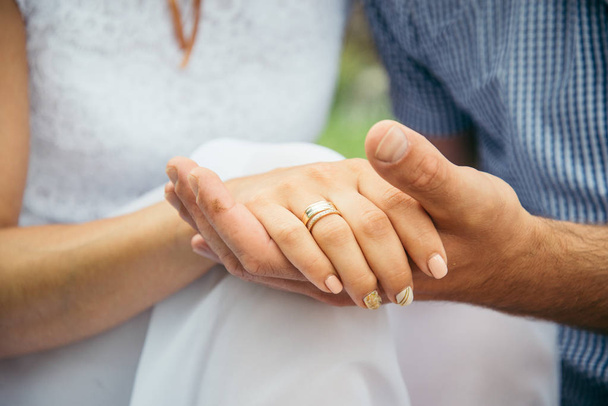 Wedding hands with rings - Photo, image