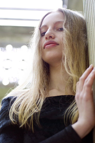 Young blonde in the garden - Фото, зображення