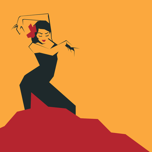Danseuse de flamenco dans une pose expressive impressionnante. Laconique minimaliste
 - Vecteur, image