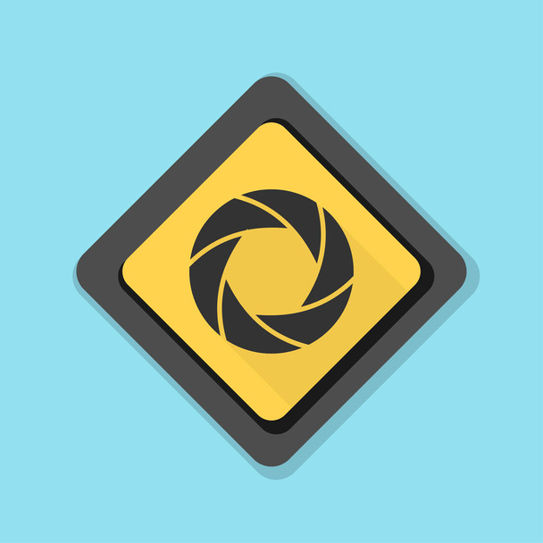Camera shutter with aperture icon - Vector, Image