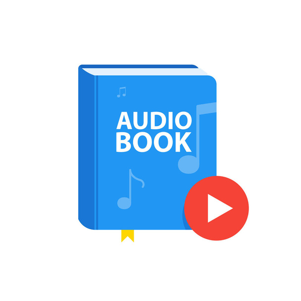 Icône Livre audio avec bouton de lecture de téléchargement. Concept de bibliothèque numérique en ligne. Illustration vectorielle
 - Vecteur, image