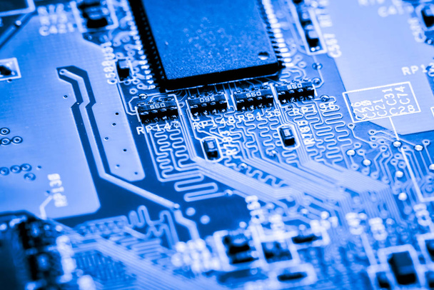 Abstract, close up of Circuits Electronic on Mainboard Technology computer background  (logic board,cpu motherboard,Main board,system board,mobo) - Φωτογραφία, εικόνα