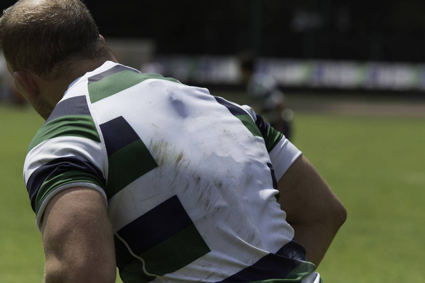 Spiel mit Menschenmassen während eines Rugbyspiels - Foto, Bild
