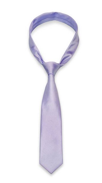 stílusos kötött sima halvány lila nyakkendő izolált fehér háttér - Fotó, kép