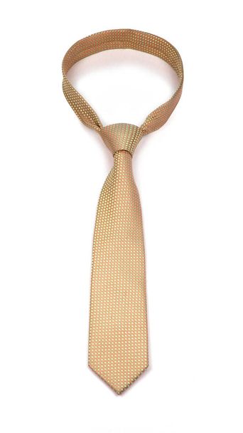 stylish tied orange tie isolated on white background - Photo, Image