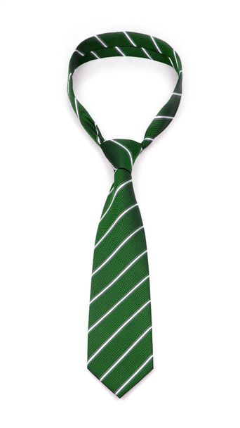 elegante corbata de rayas verdes atada aislada sobre fondo blanco
 - Foto, Imagen