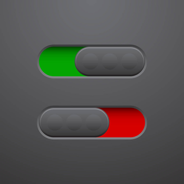 Slide web button in on and off positions - Vecteur, image