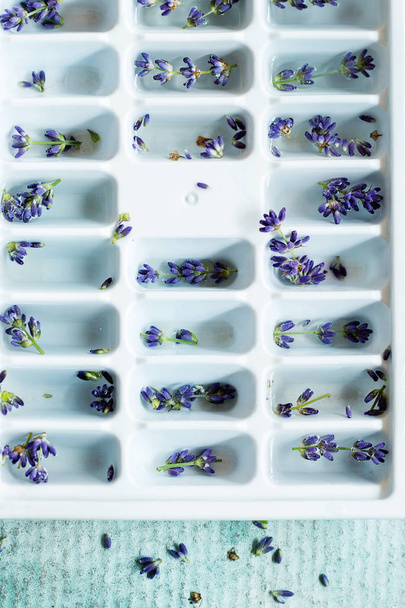 Water for ice flavored with lavender - 写真・画像
