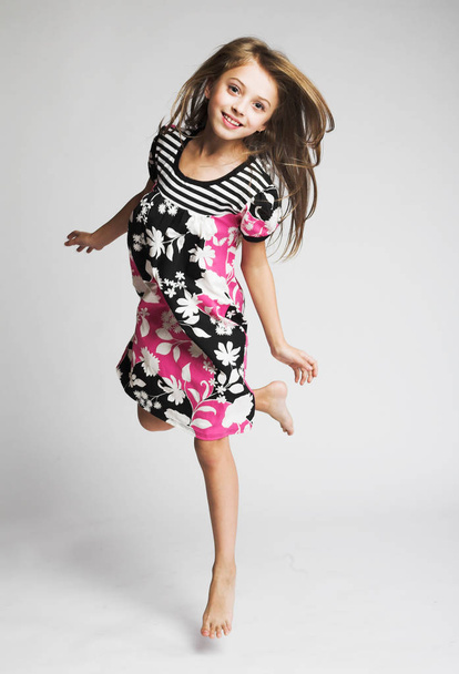 little girl jumping of joy - Photo, image