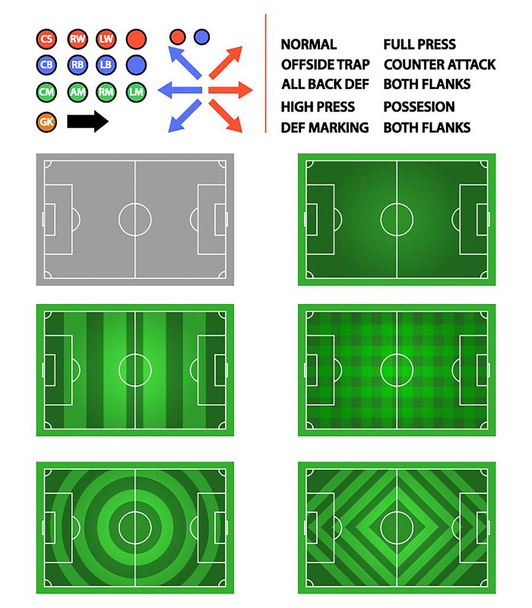 Fotbalové pole strategie plánu Element grafiky - Vektor, obrázek