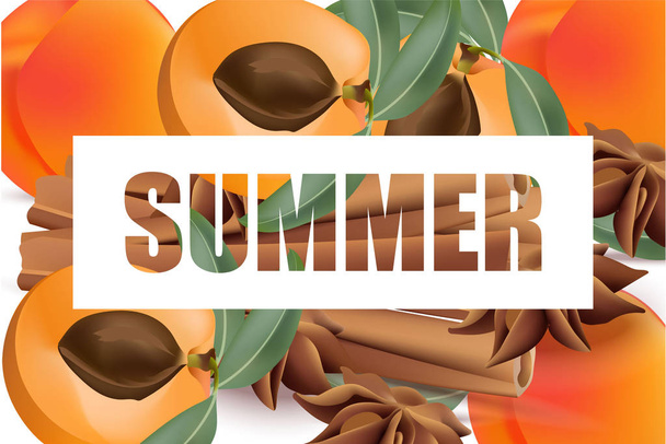 Summer appricot and cinnamon background pattern Vector - Vektor, obrázek