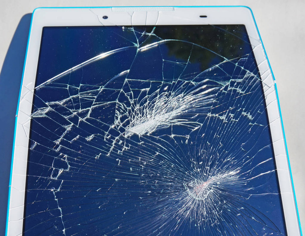 Broken display of a tablet device - Photo, Image