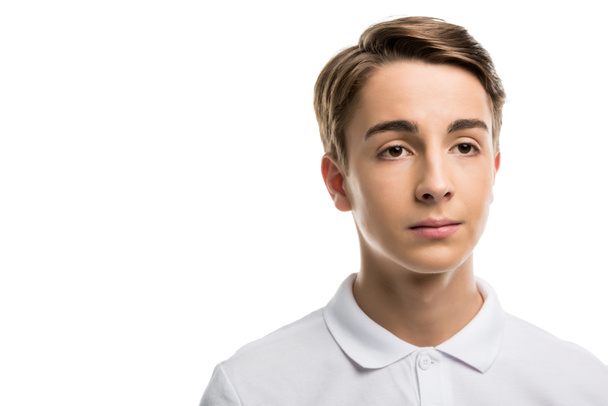 caucasian teenager in white shirt - Zdjęcie, obraz