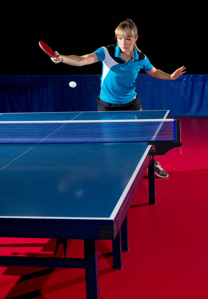 Young woman table tennis player - Фото, изображение