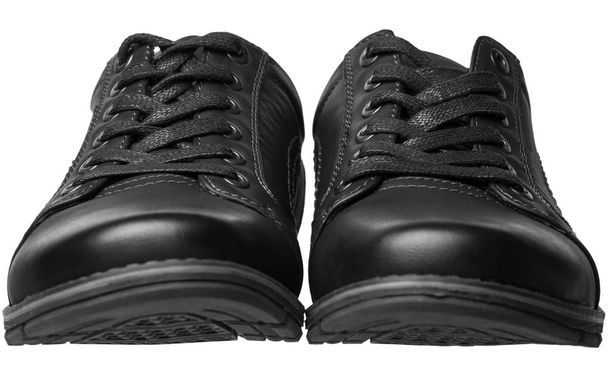 zwarte mannen schoenen - Foto, afbeelding